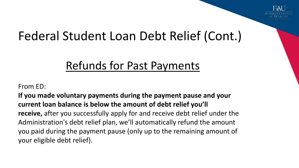 federal student loan debt relief cont 1