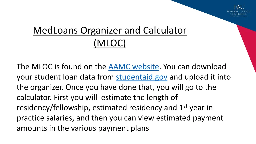 medloans organizer and calculator mloc