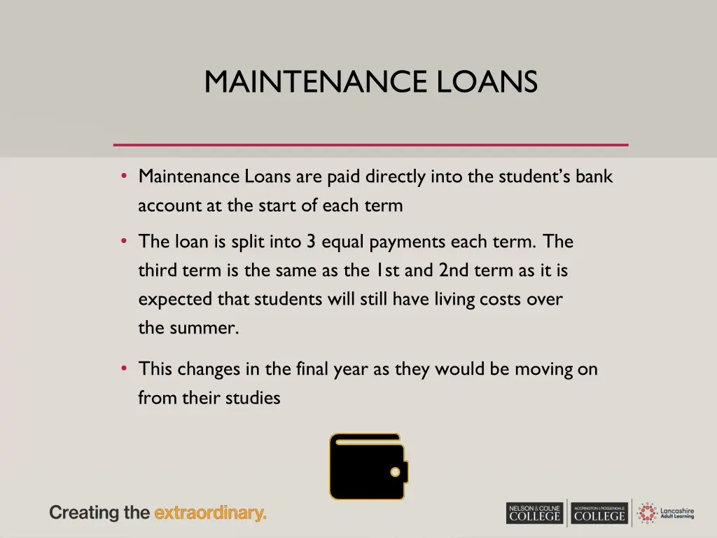 maintenance loans 2