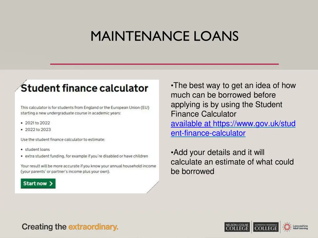 maintenance loans 3