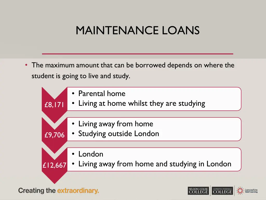 maintenance loans