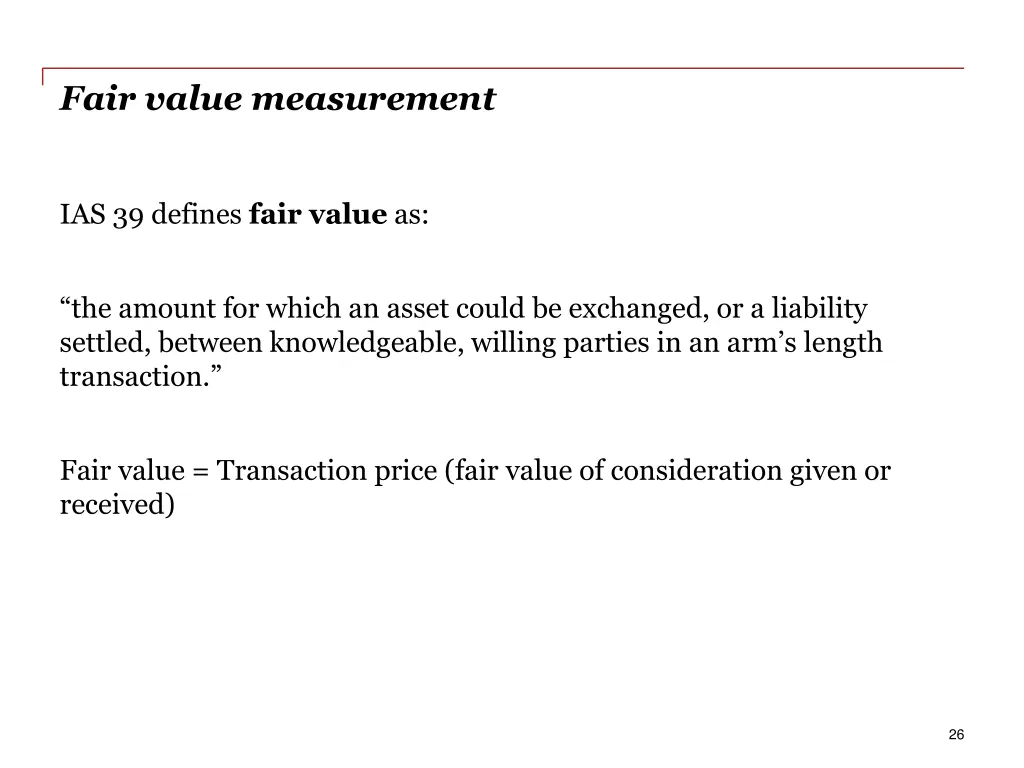 fair value measurement