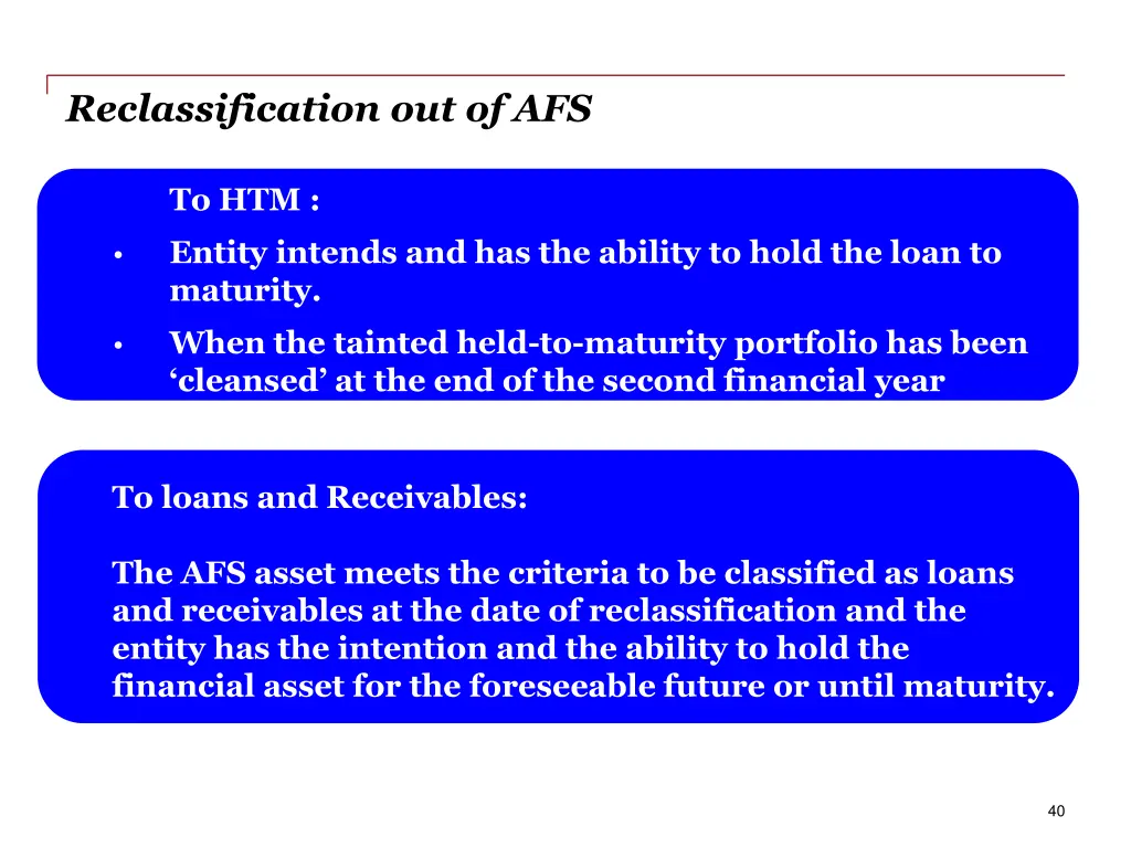 reclassification out of afs