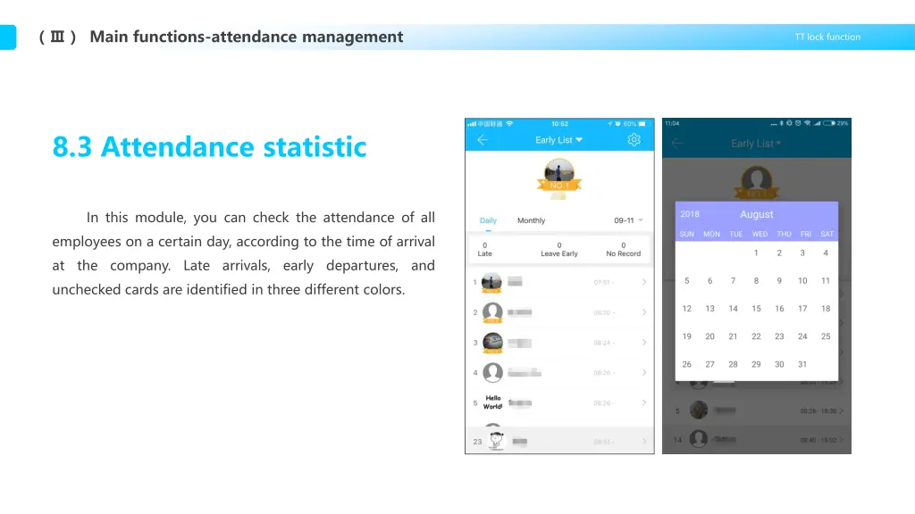 main functions attendance management 3