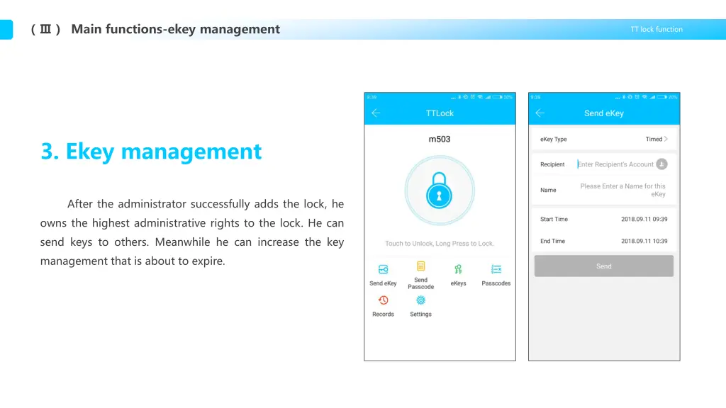 main functions ekey management