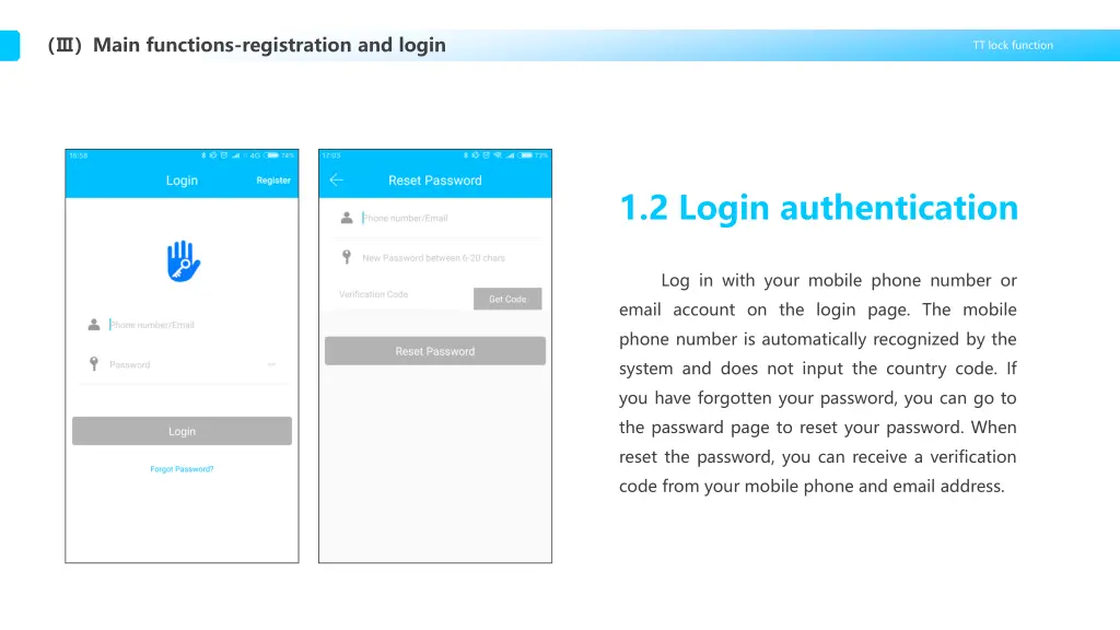 main functions registration and login 2