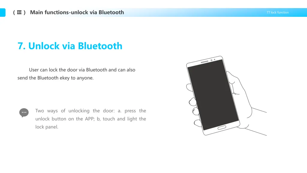 main functions unlock via bluetooth