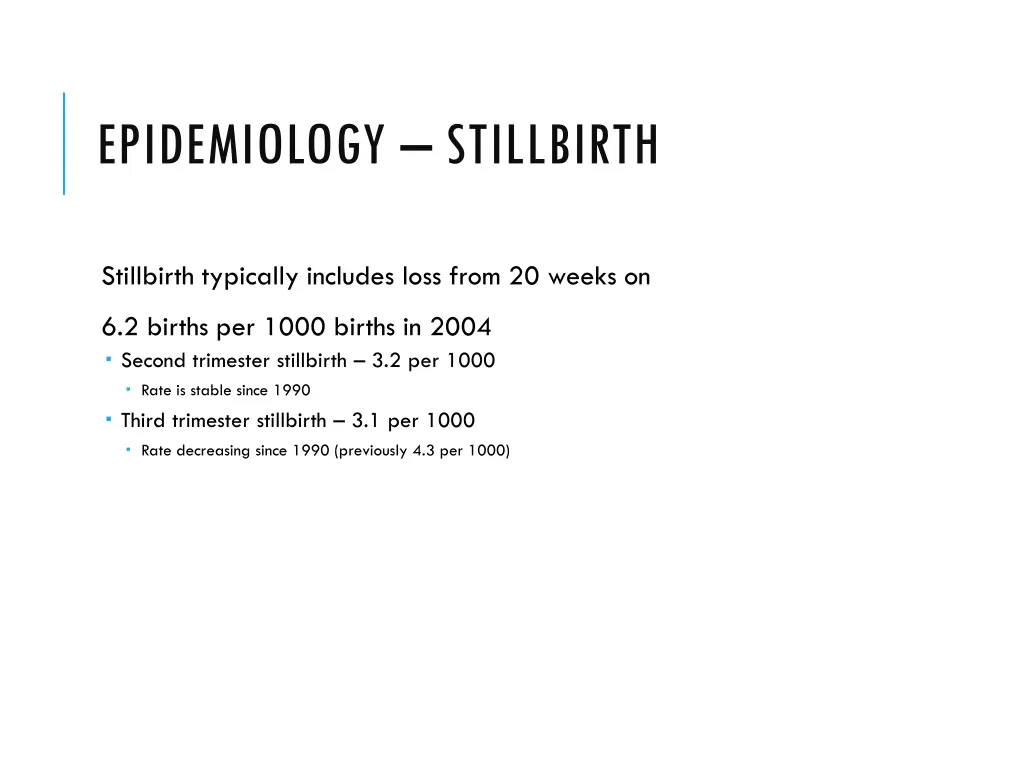 epidemiology stillbirth