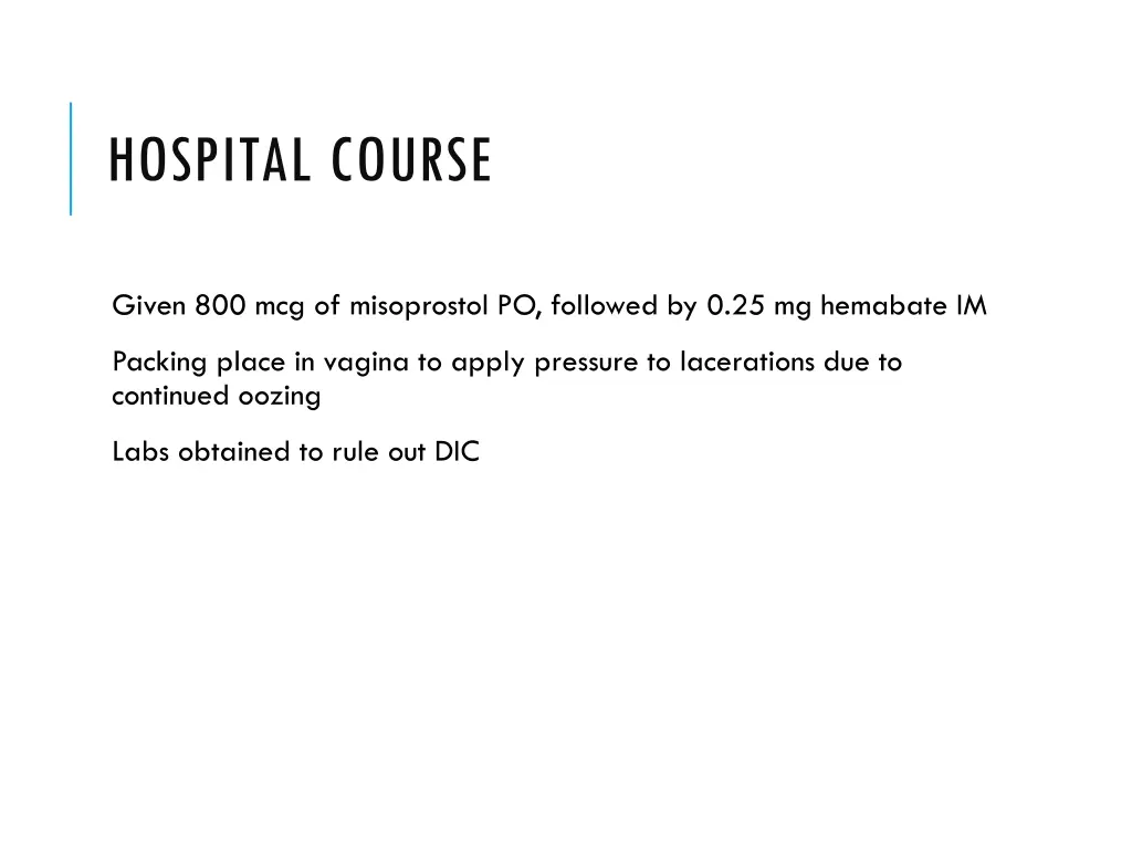 hospital course 1