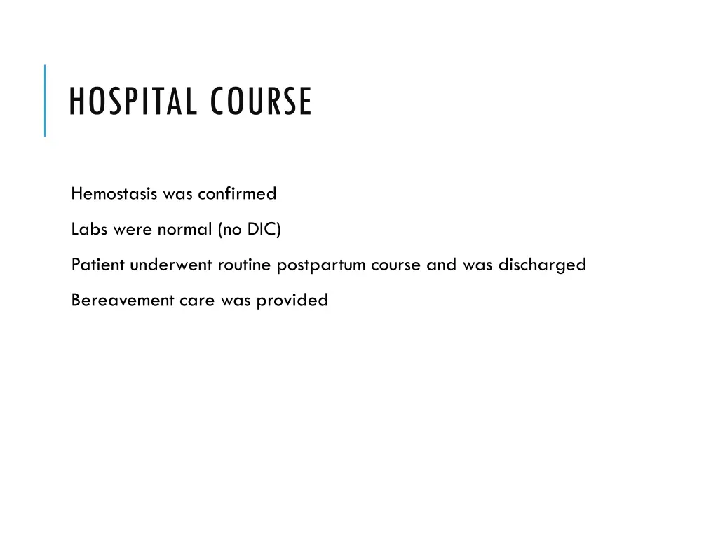 hospital course 2