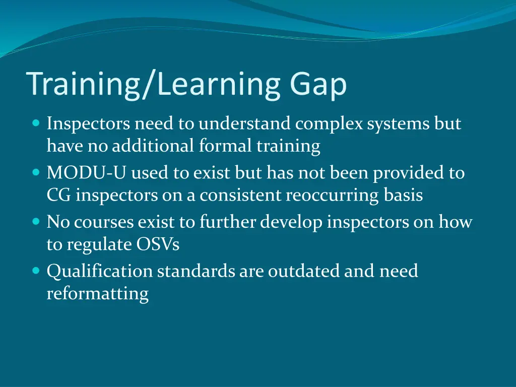 training learning gap