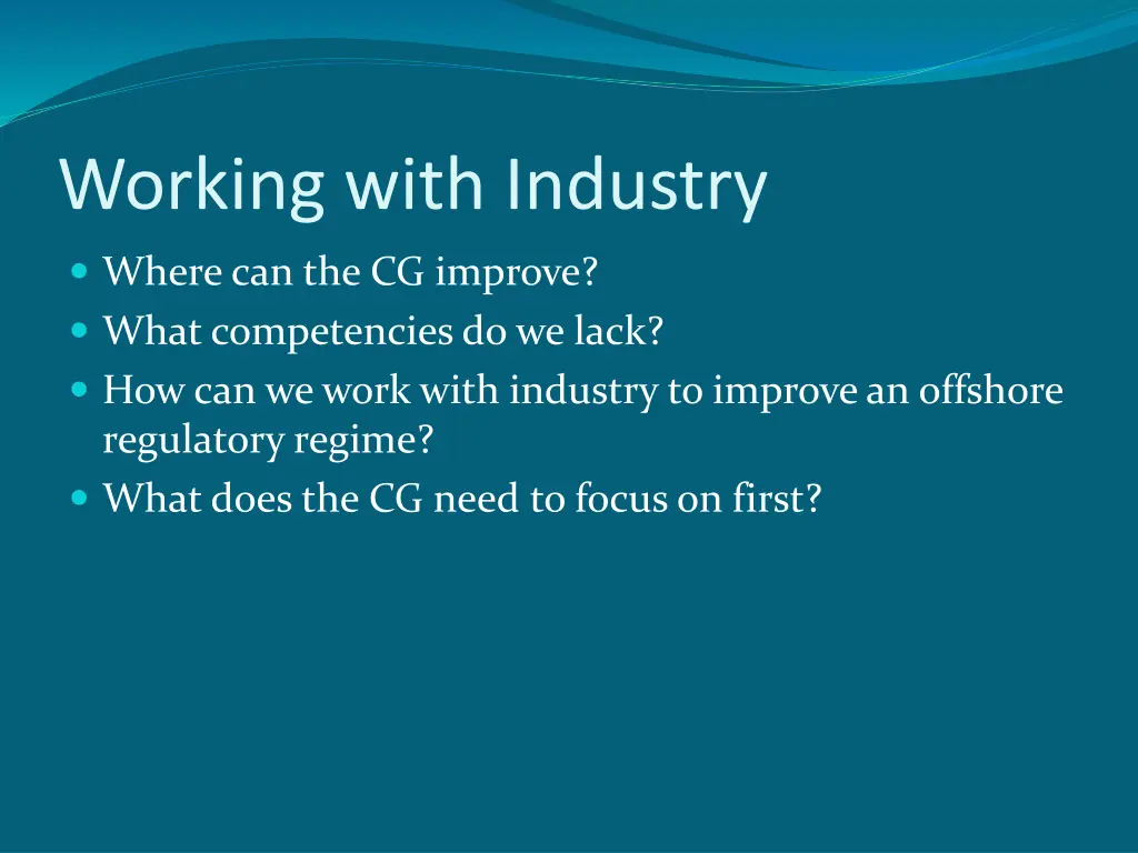 working with industry