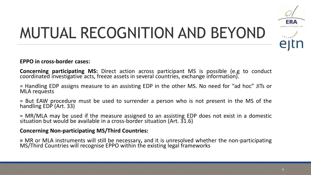 mutual recognition and beyond 1