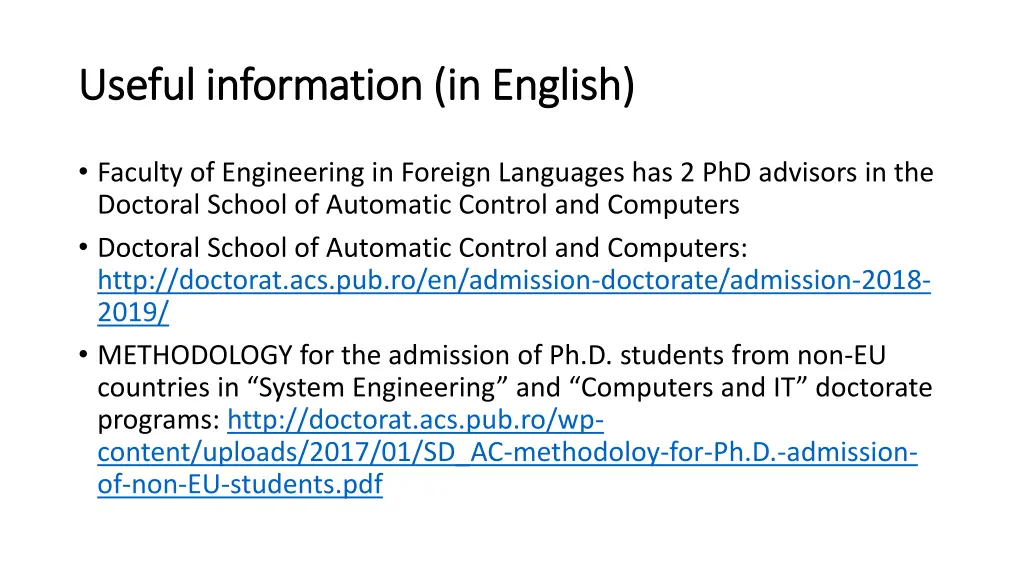 useful information in english useful information