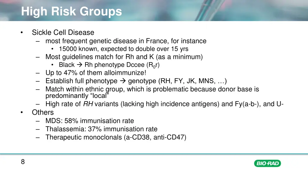 high risk groups