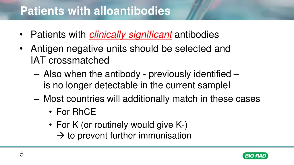 patients with alloantibodies