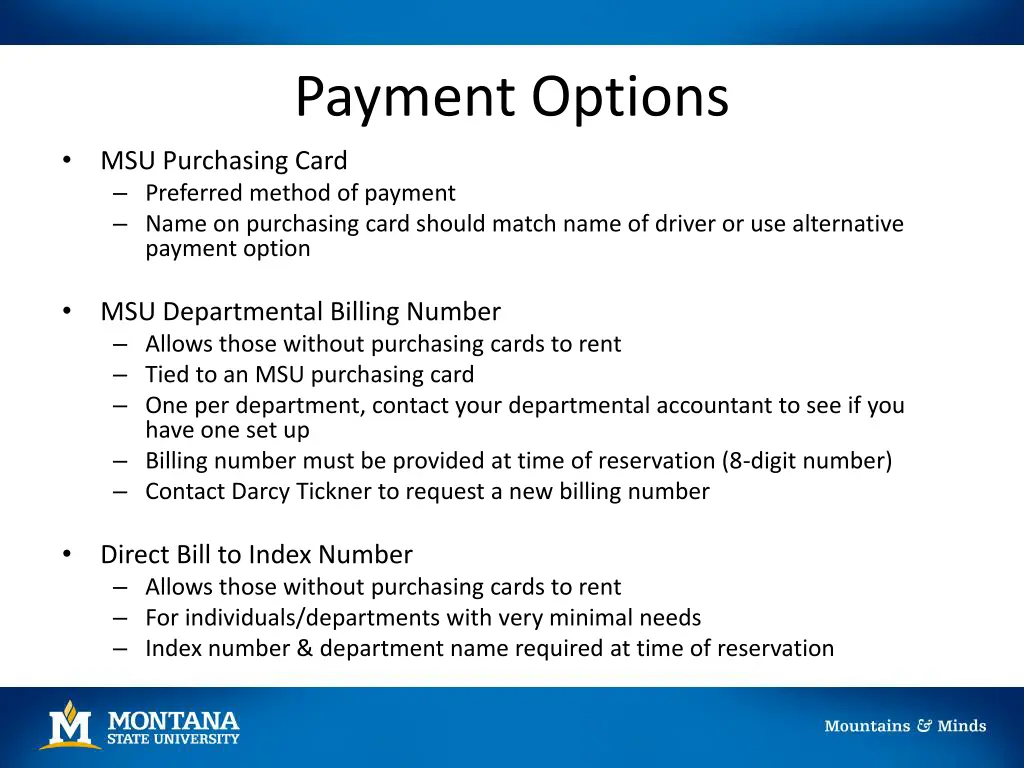 payment options