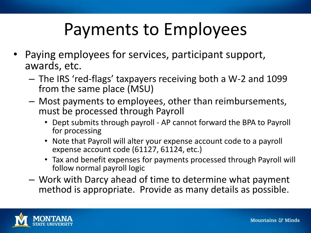 payments to employees