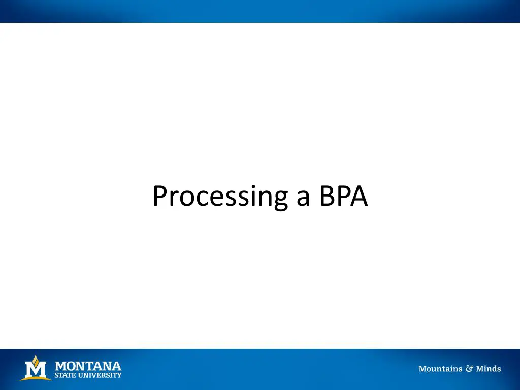 processing a bpa