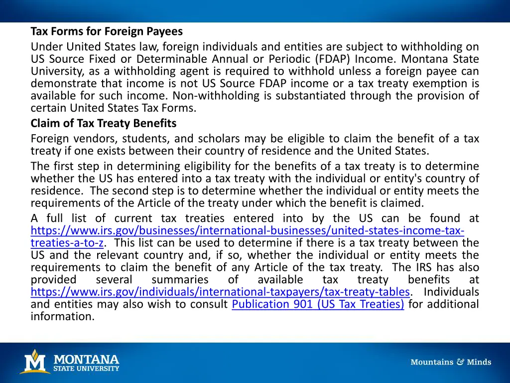 tax forms for foreign payees under united states