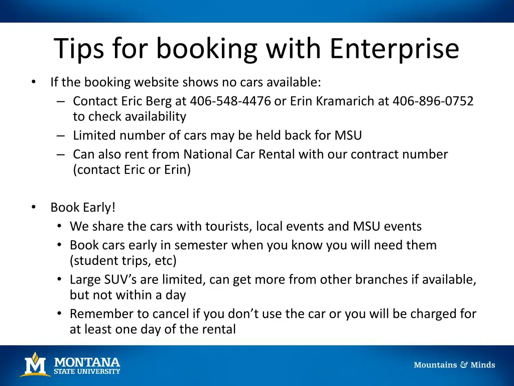 tips for booking with enterprise