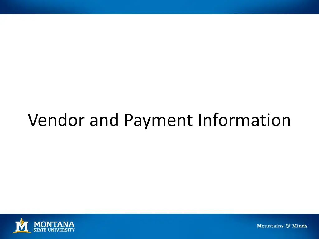 vendor and payment information