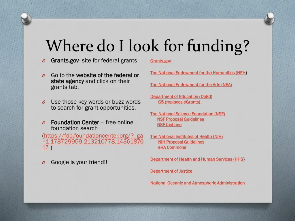 where do i look for funding grants gov grants