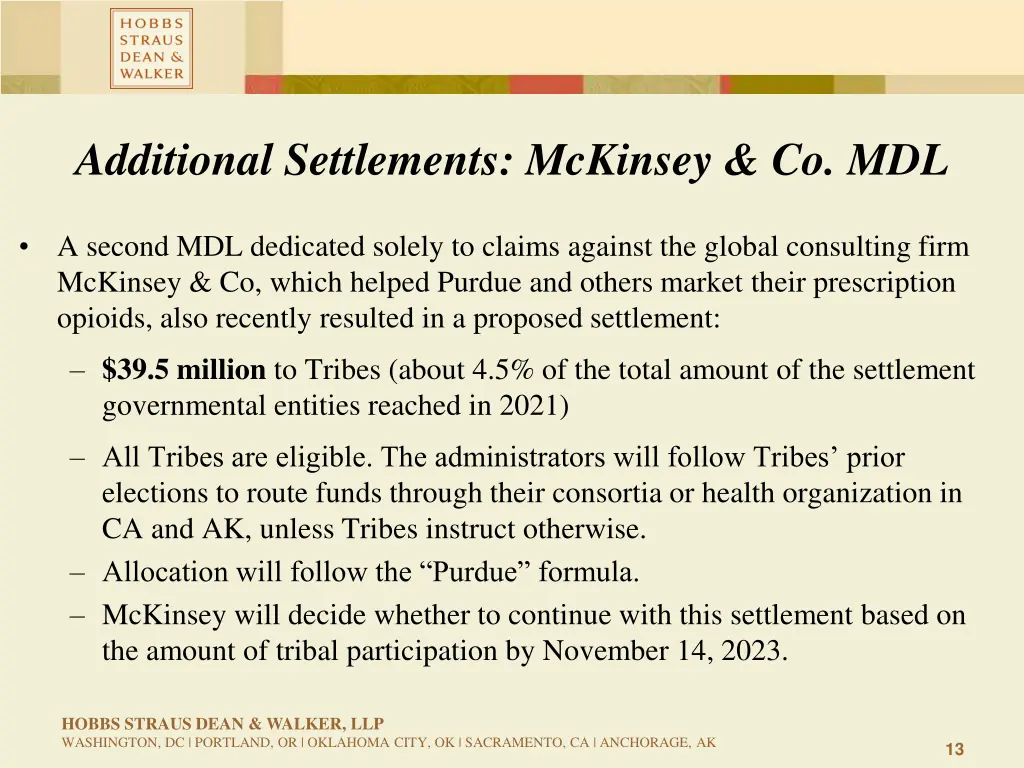 additional settlements mckinsey co mdl