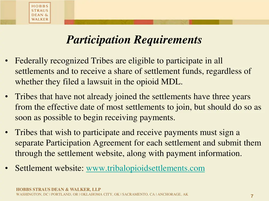 participation requirements