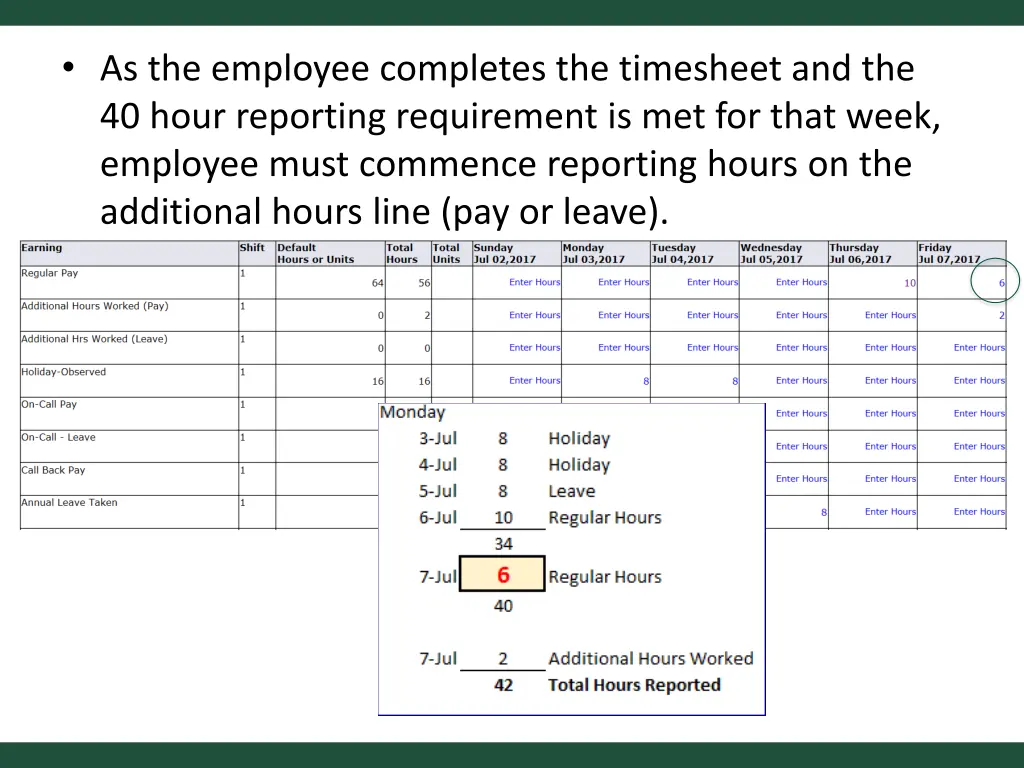 as the employee completes the timesheet