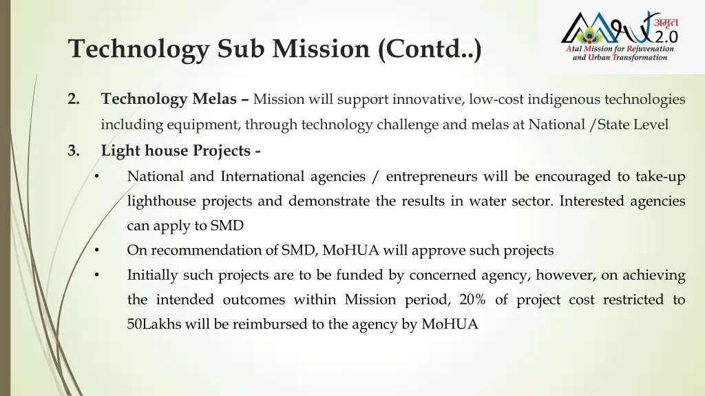 technology sub mission contd