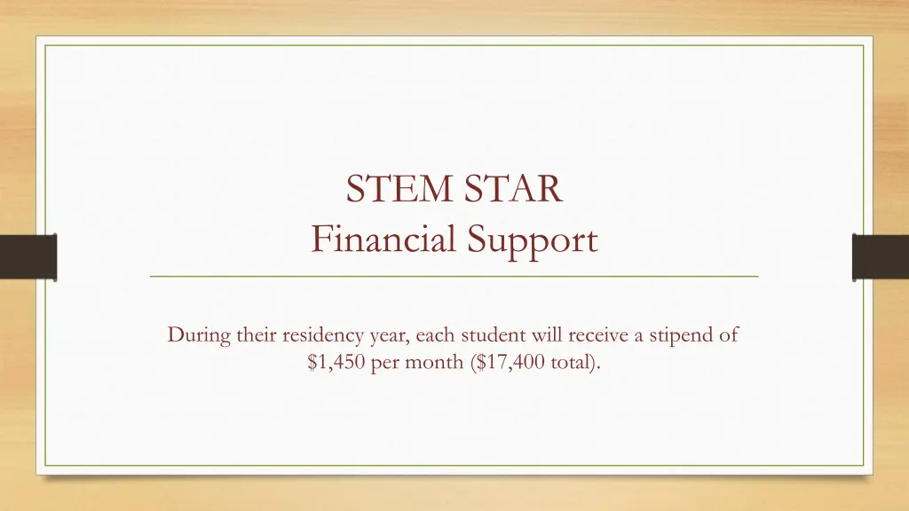 stem star financial support