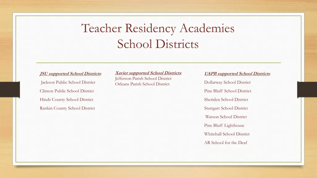 teacher residency academies school districts