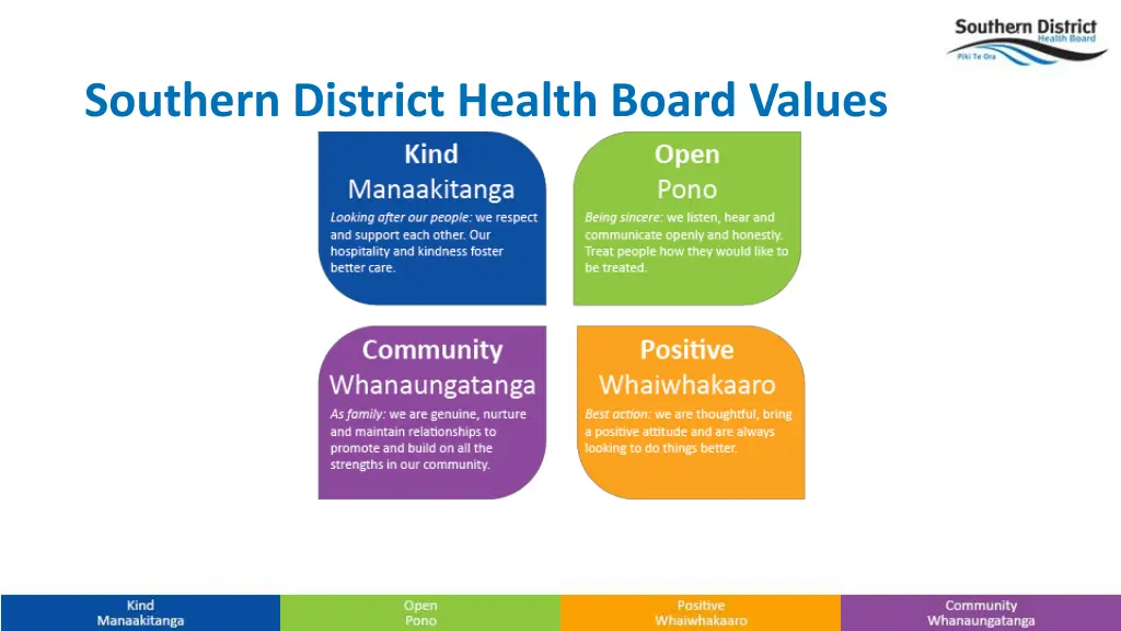 southern district health board values