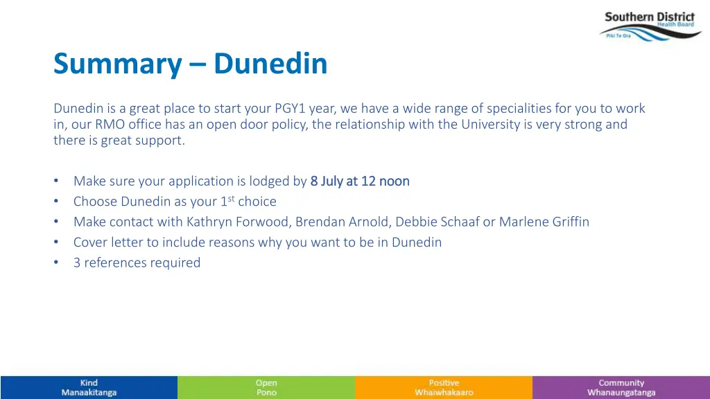 summary dunedin