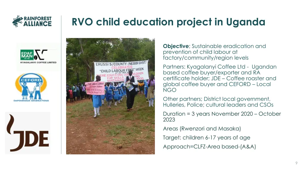 rvo child education project in uganda