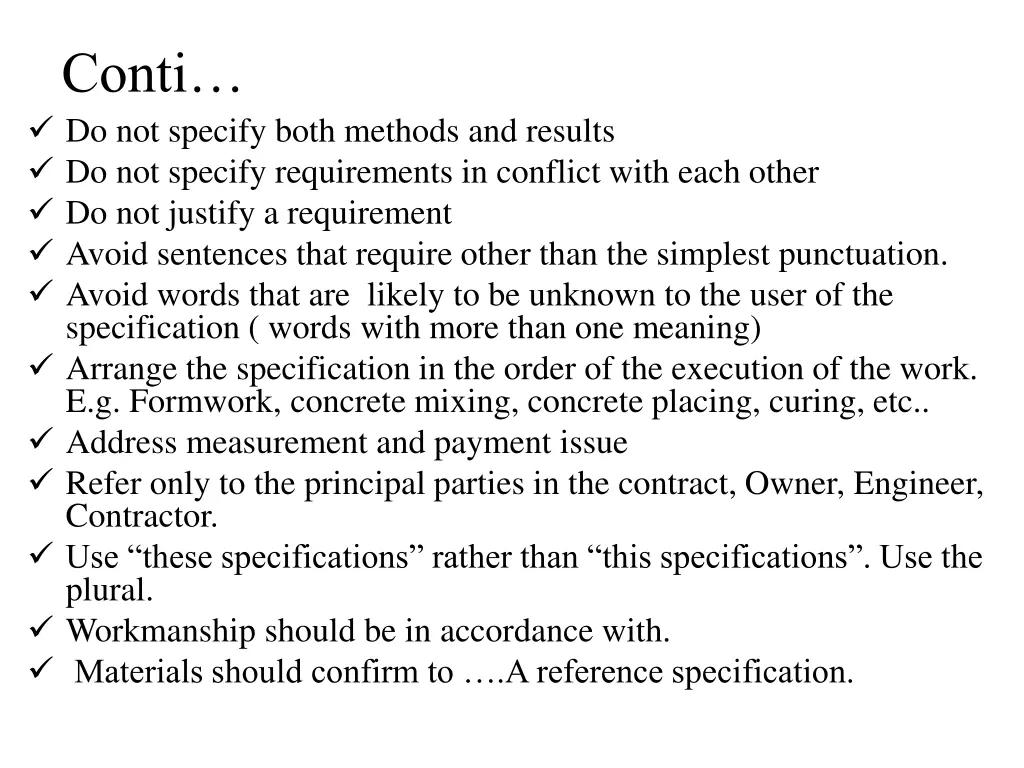 conti do not specify both methods and results