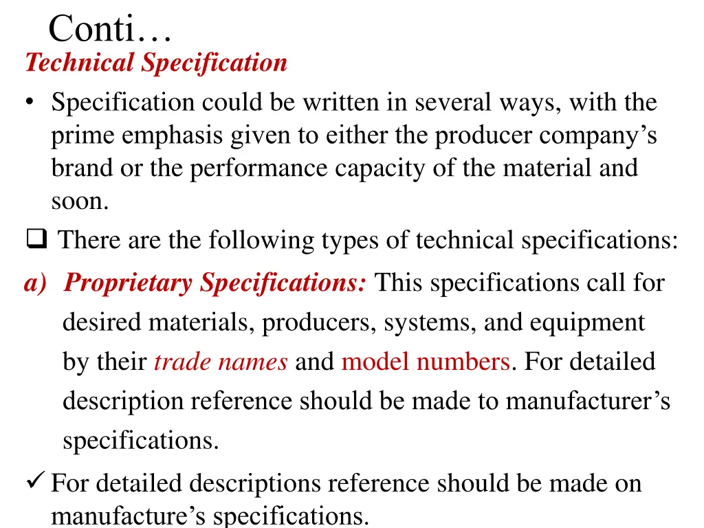 conti technical specification specification could