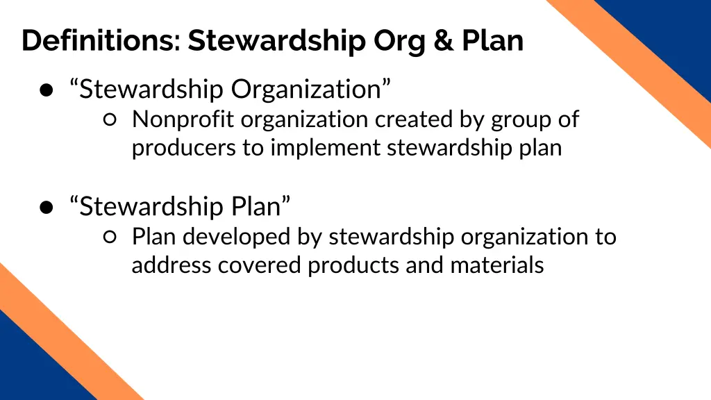 definitions stewardship org plan