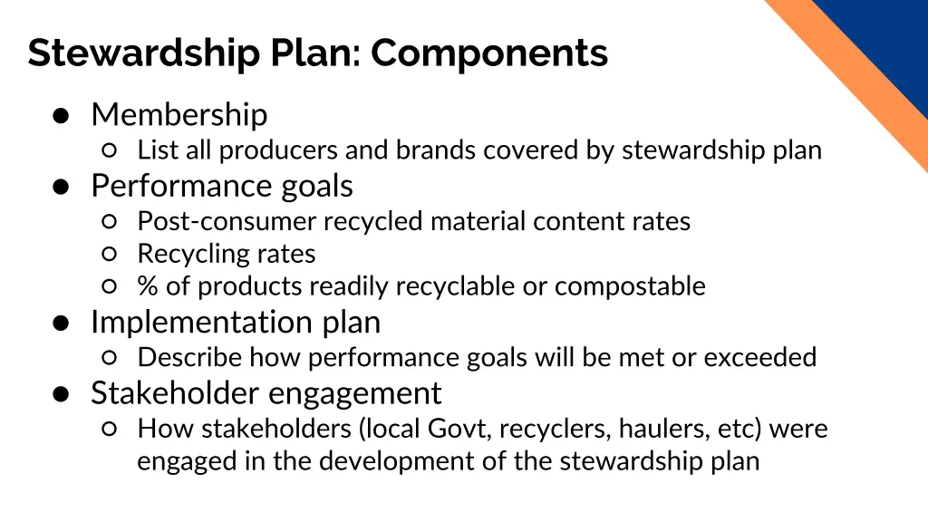 stewardship plan components