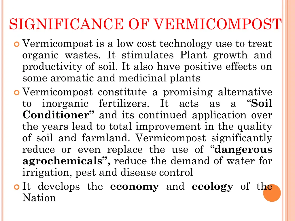 significance of vermicompost