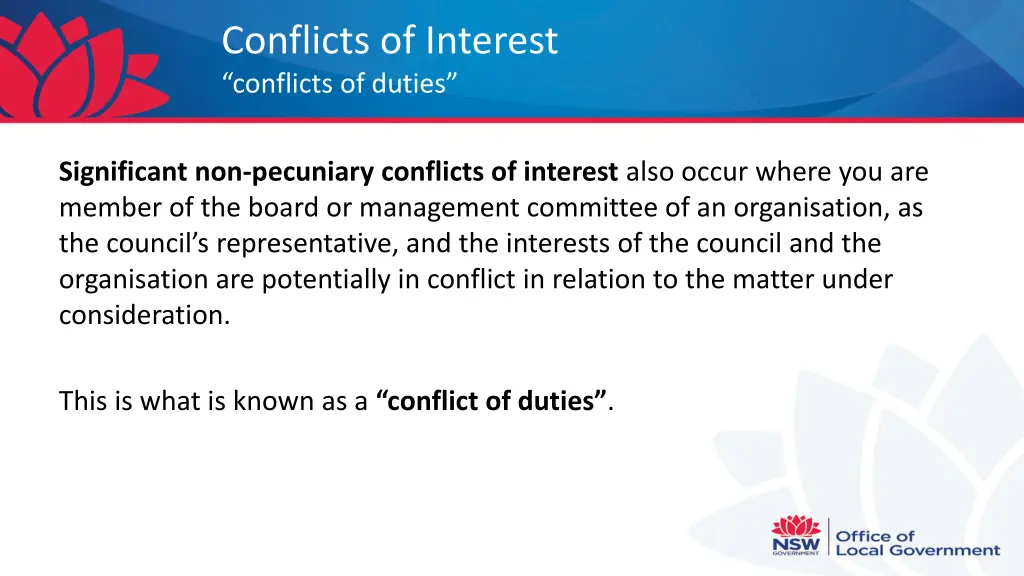 conflicts of interest conflicts of duties