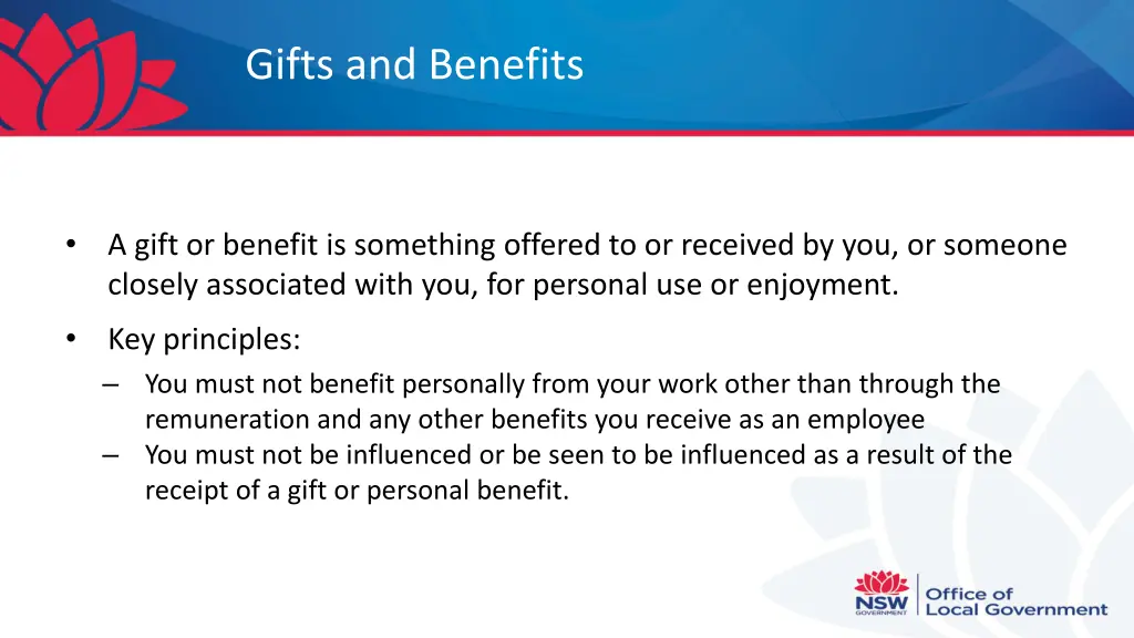 gifts and benefits 1