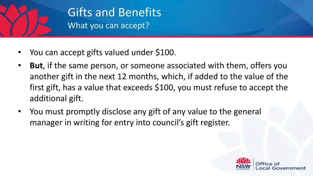 gifts and benefits what you can accept