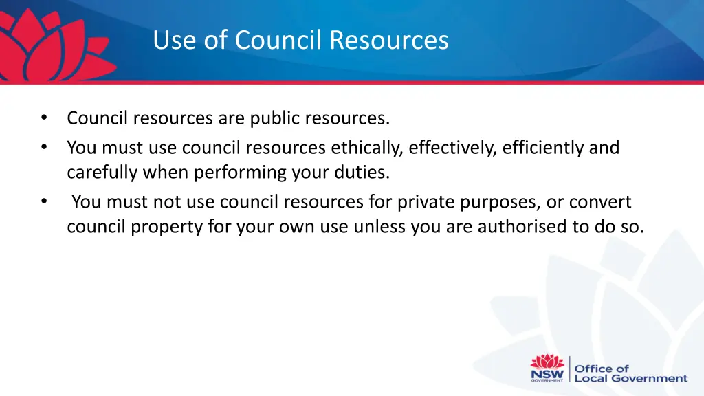 use of council resources 1