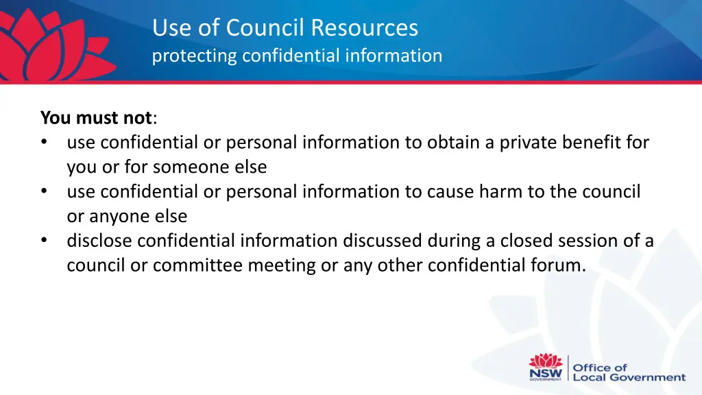 use of council resources protecting confidential 1