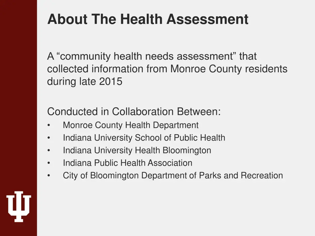 about the health assessment