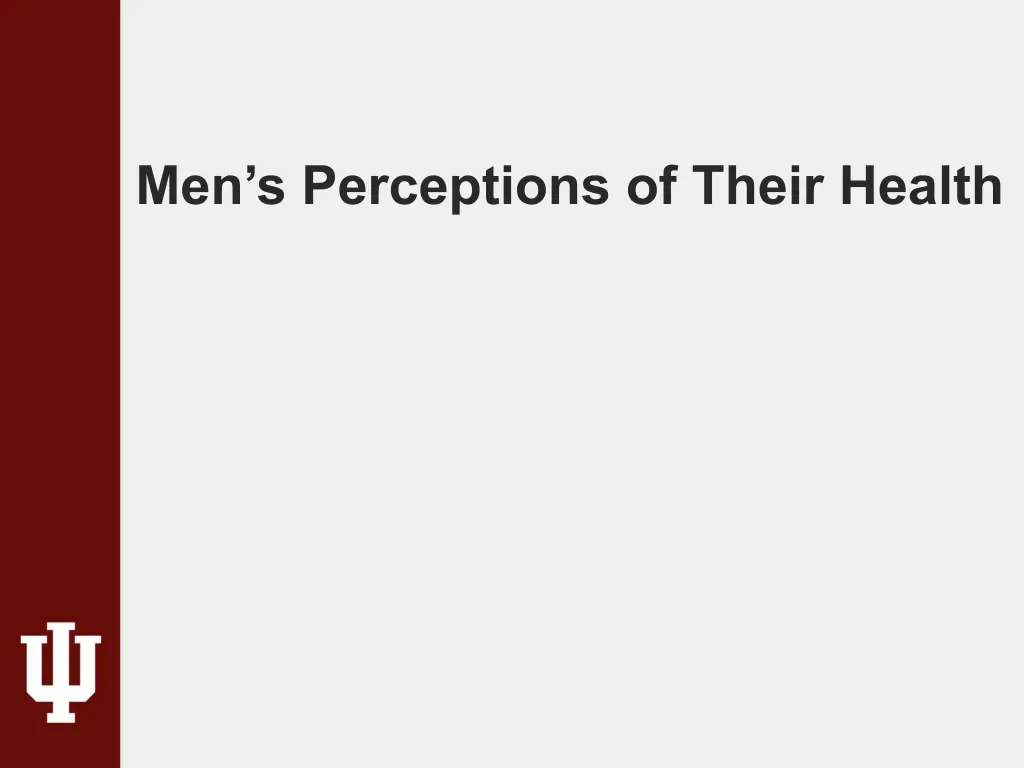 men s perceptions of their health