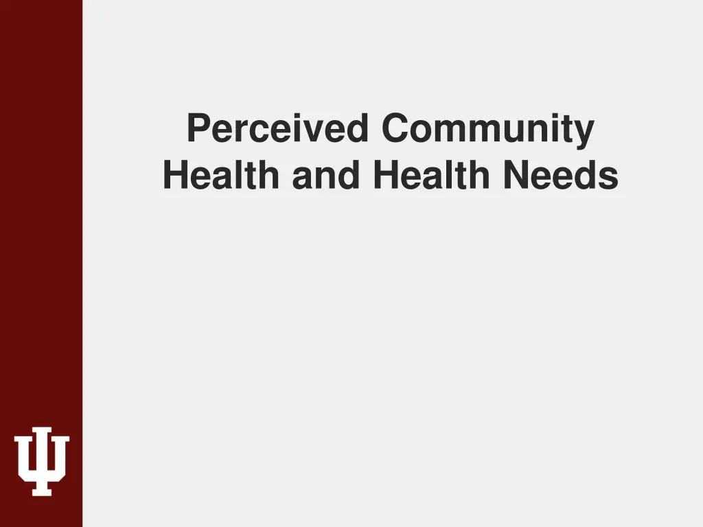 perceived community health and health needs