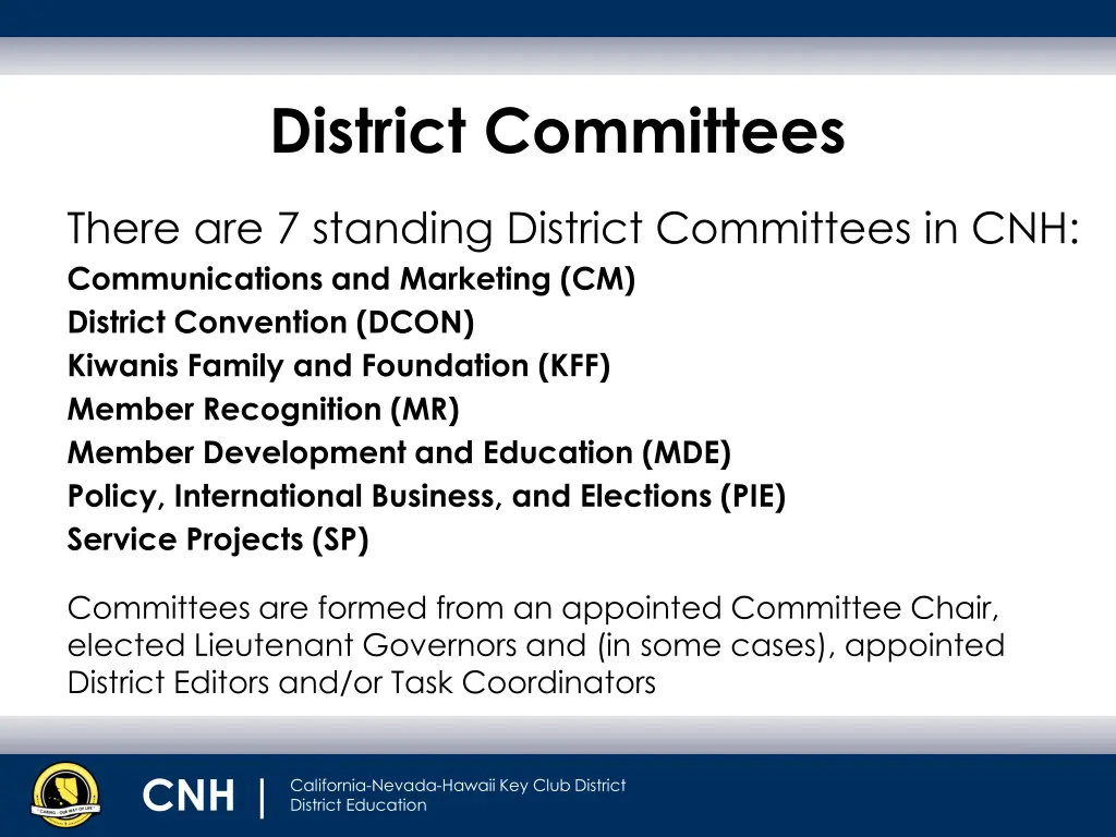 district committees